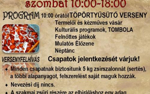 Balatonnagyberek Töpörtyű Fesztivál 2019 program